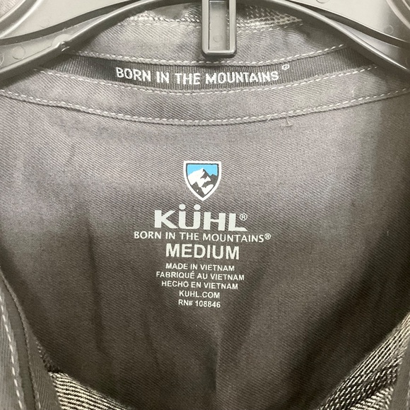 KUHL Men's Flannel Long Sleeve Shirt Plaid Blk/Wte Sz Medium - Picture 3 of 8